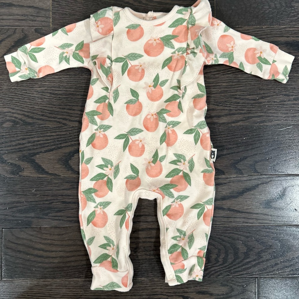 Rabbit & bear Peach Print One Piece size 0-3 months